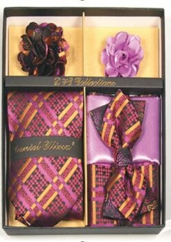 Daniel Ellissa Men's Neck Tie/Bow Tie Set - Multiple Colors -Empire Shop 125 1 1