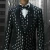 Statement Men's Modern Fit Tuxedo - Fancy Polka Dot Pattern -Empire Shop 17200 bellagio 13 black