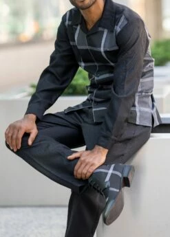 Montique Men's 2 Piece Long Sleeve Walking Suit - Bold Windowpane