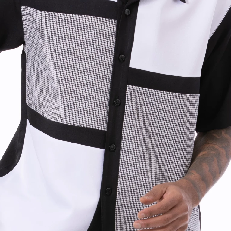 Montique Men's 2 Piece Short Sleeve Walking Suit - Houndstooth 3 Montique Men's 2 Piece Short Sleeve Walking Suit - Houndstooth