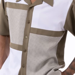 Montique Men's 2 Piece Short Sleeve Walking Suit - Houndstooth 10 Montique Men's 2 Piece Short Sleeve Walking Suit - Houndstooth -Empire Shop 2317 olive