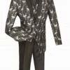 Vinci Men's 3 Pc Fashion Elegance Suit - Flamingo Pattern 2 Vinci Men's 3 Pc Fashion Elegance Suit - Flamingo Pattern -Empire Shop 23fm 1 black