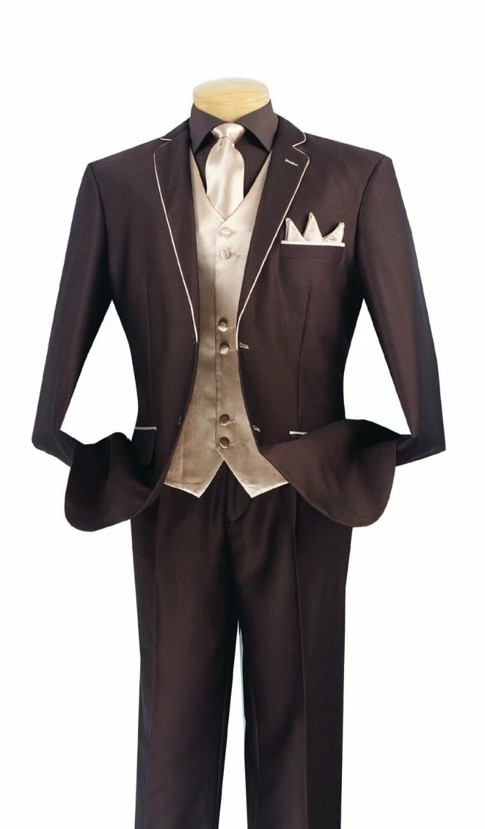 Vinci Men's 5 Piece Fashion Elegance Suit - Free Tie And Hanky 7 Vinci Men's 5 Piece Fashion Elegance Suit - Free Tie And Hanky - Image 5