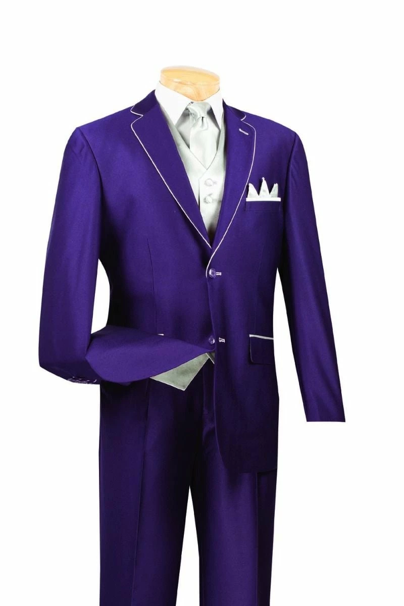 Vinci Men's 5 Piece Fashion Elegance Suit - Free Tie And Hanky 3 Vinci Men's 5 Piece Fashion Elegance Suit - Free Tie And Hanky