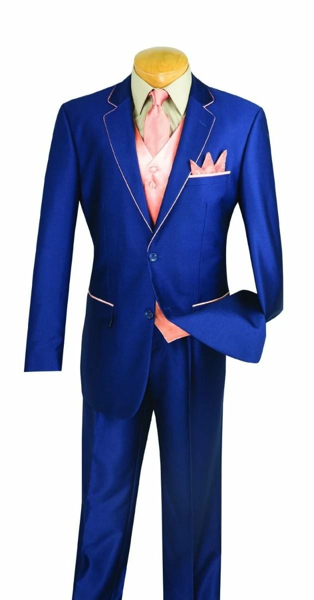 Vinci Men's 5 Piece Fashion Elegance Suit - Free Tie And Hanky 4 Vinci Men's 5 Piece Fashion Elegance Suit - Free Tie And Hanky - Image 2