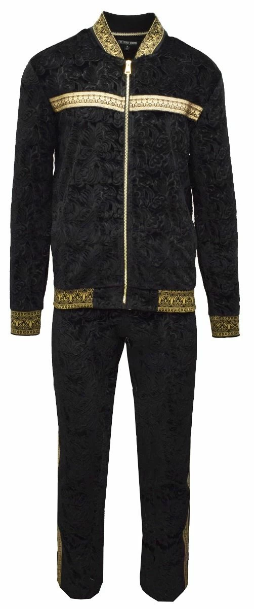 Stacy Adams Men's 2 Piece Velour Walking Suit - Floral Style 3 Stacy Adams Men's 2 Piece Velour Walking Suit - Floral Style