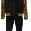 Stacy Adams Men's 2 Piece Velour Walking Suit - Bold Pattern -Empire Shop 2608 blk frnt