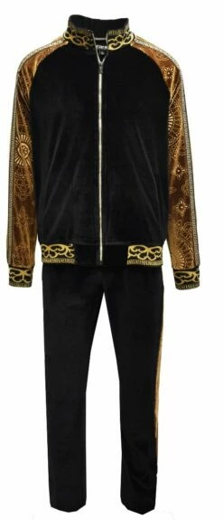 Stacy Adams Men's 2 Piece Velour Walking Suit - Bold Pattern