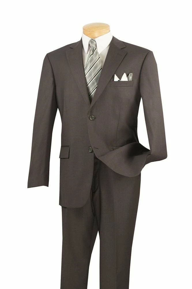 Vinci Men's 2 Piece Wool Feel Executive Suit - Solid Color 5 Vinci Men's 2 Piece Wool Feel Executive Suit - Solid Color - Image 3