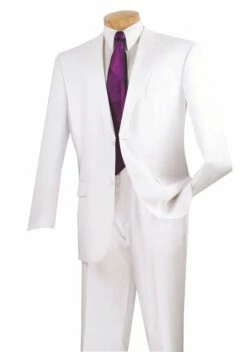 Vinci Men's 2 Piece Wool Feel Executive Suit - Solid Color 12 Vinci Men's 2 Piece Wool Feel Executive Suit - Solid Color -Empire Shop 2c900 2 white
