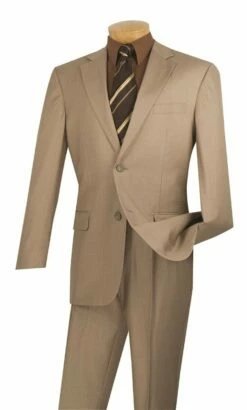 Vinci Men's 2 Piece Executive Suit - Basket Weave Fabric 13 Vinci Men's 2 Piece Executive Suit - Basket Weave Fabric -Empire Shop 2lk 1 beige