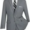 Vinci Men's 2 Piece Poplin Discount Suit - Clean Cut Business -Empire Shop 2pp medium gray jpg 800x1200 1