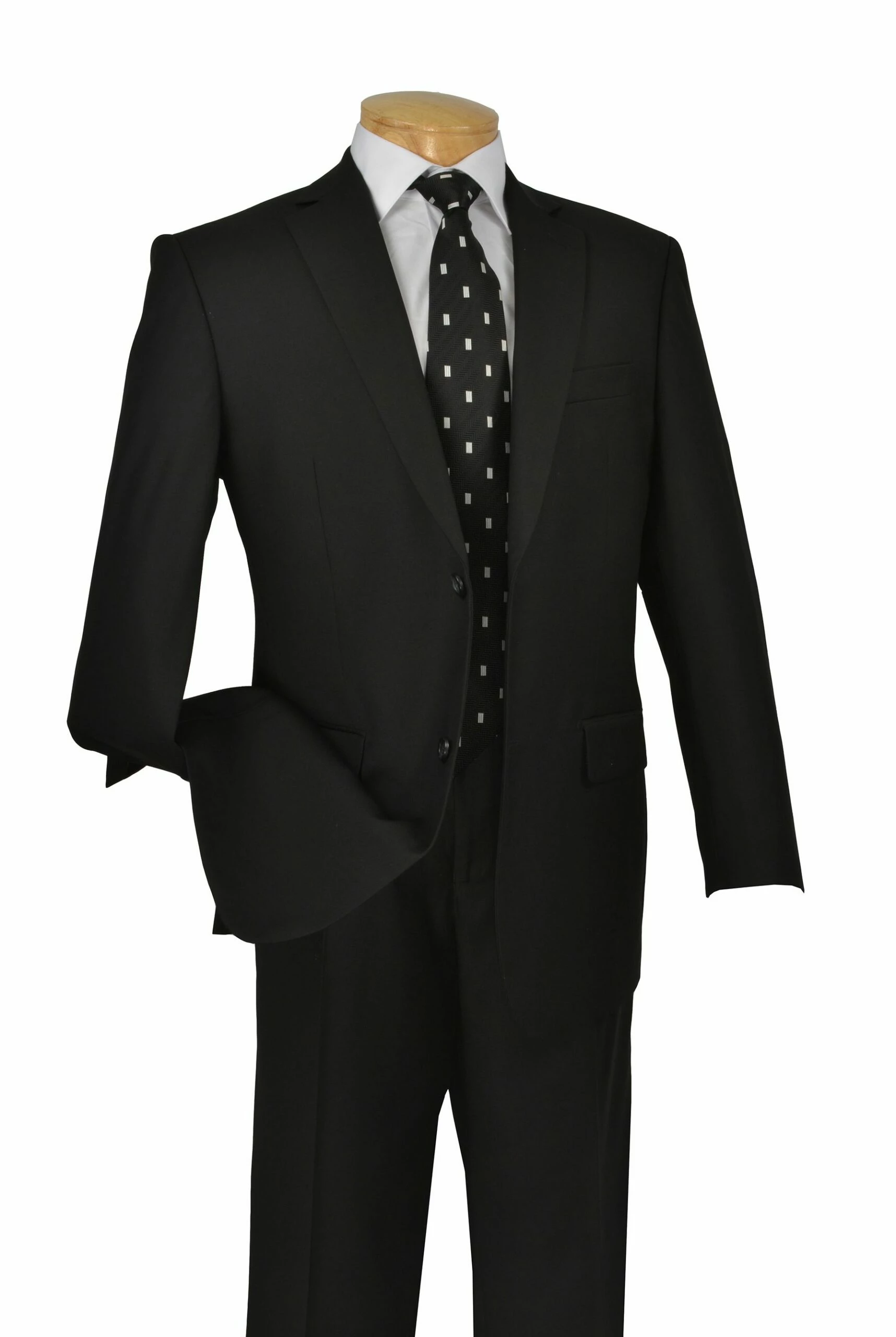 Vinci Men's 2 Piece Wool Feel Executive Suit - Pure Solid 4 Vinci Men's 2 Piece Wool Feel Executive Suit - Pure Solid - Image 2