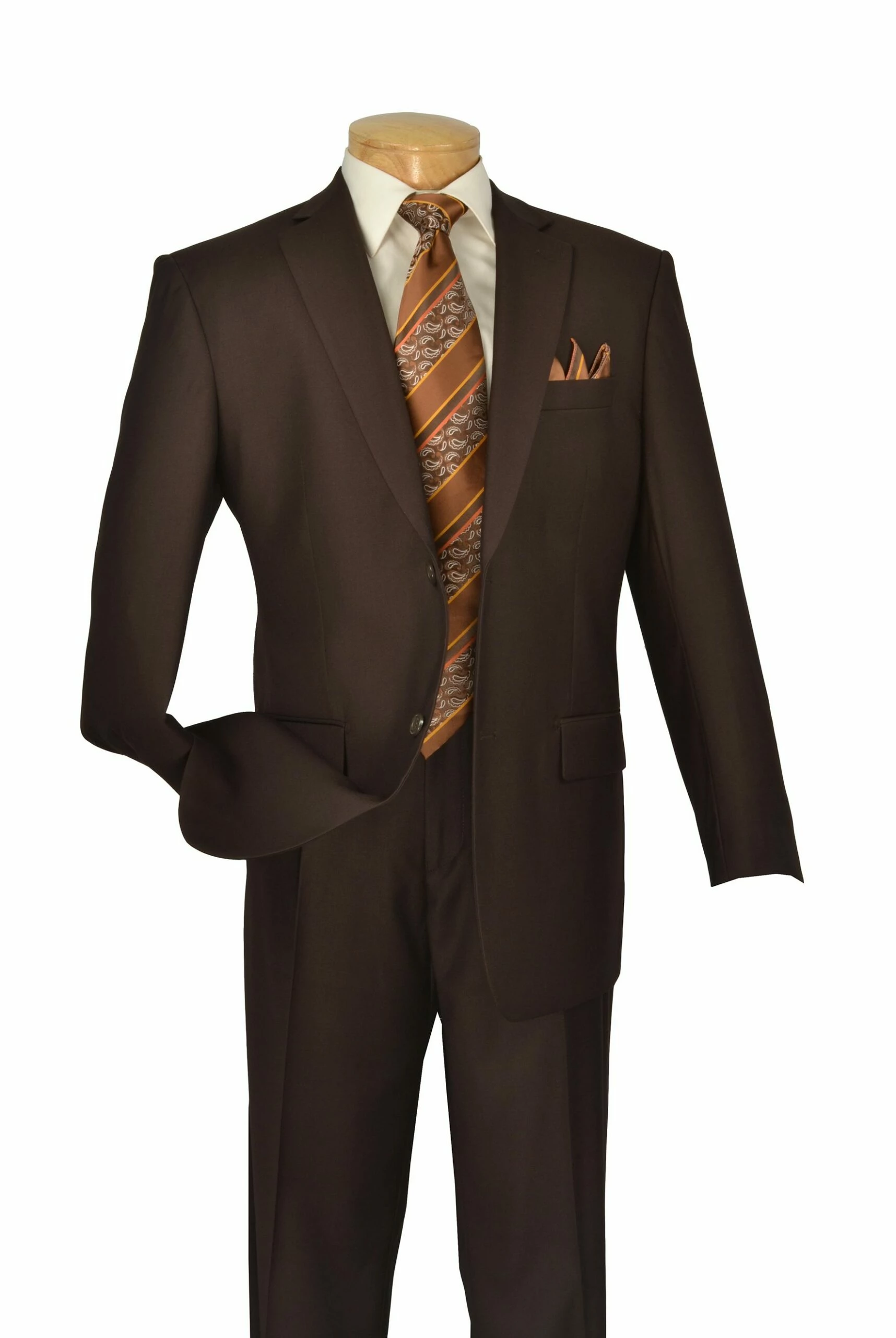 Vinci Men's 2 Piece Wool Feel Executive Suit - Pure Solid 9 Vinci Men's 2 Piece Wool Feel Executive Suit - Pure Solid - Image 7