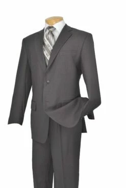 Vinci Men's 2 Piece Wool Feel Executive Suit - Extra Long Sizes -Empire Shop 2tr gray 2 39