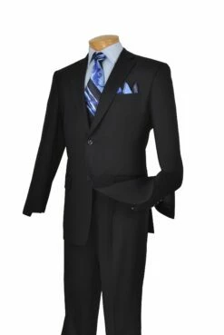 Vinci Men's 2 Piece Wool Feel Executive Suit - Pure Solid