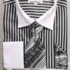 Daniel Ellissa Men's French Cuff Shirt Set - Two Tone Stripe 2 Daniel Ellissa Men's French Cuff Shirt Set - Two Tone Stripe -Empire Shop 3787 blk