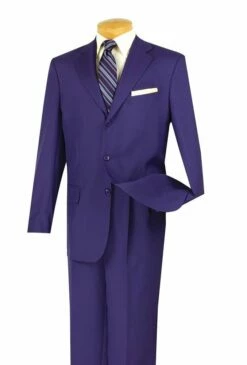 Vinci Men's 2 Piece Poplin Discount Suit - 3 Button Jacket -Empire Shop 3pp purple
