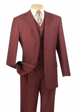 Vinci Men's 3 Piece Solid Executive Suit - Many Colors Available -Empire Shop 3tr 3 monroe 2