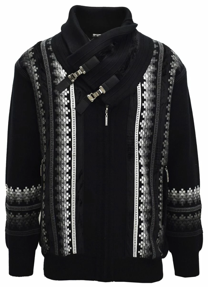 Silversilk Men's Sweater - Double Buckle Collar 3 Silversilk Men's Sweater - Double Buckle Collar