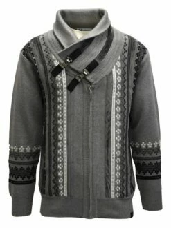Silversilk Men's Sweater - Double Buckle Collar 9 Silversilk Men's Sweater - Double Buckle Collar -Empire Shop 4206 gry frnt