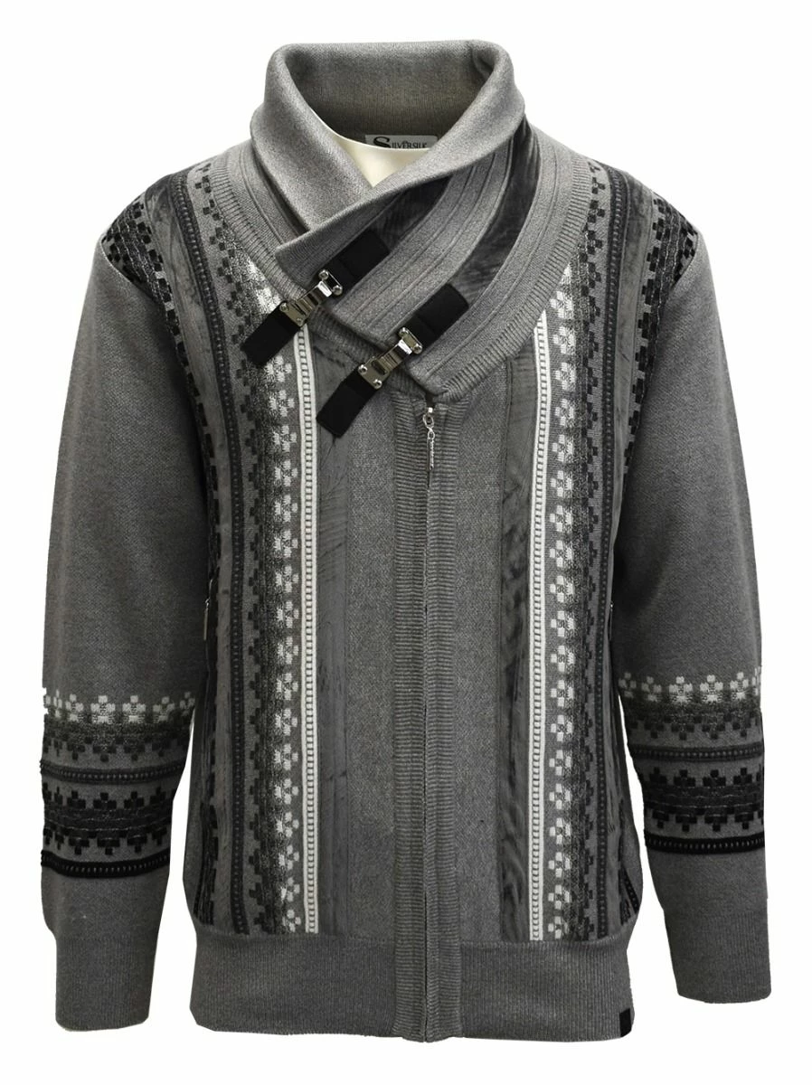 Silversilk Men's Sweater - Double Buckle Collar 5 Silversilk Men's Sweater - Double Buckle Collar - Image 3