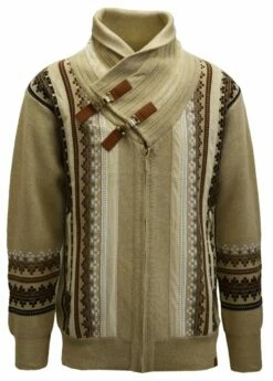 Silversilk Men's Sweater - Double Buckle Collar 11 Silversilk Men's Sweater - Double Buckle Collar -Empire Shop 4206 tan frnt