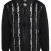 Silversilk Men's Sweater - Unique Geometric Stripes -Empire Shop 4207 blk frnt