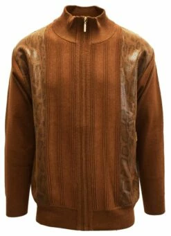 Silversilk Men's Sweater - Snake Scale Texture -Empire Shop 4209 rust frnt
