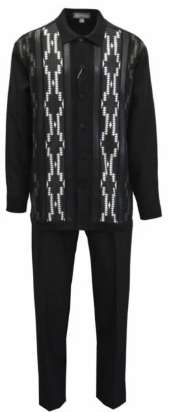 Silversilk Men's 2 Piece Long Sleeve Walking Suit - Chain Pattern