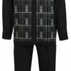 Silversilk Men's 2 Piece Long Sleeve Walking Suit - Unique Windowpane 1 Silversilk Men's 2 Piece Long Sleeve Walking Suit - Unique Windowpane -Empire Shop 4412 blk frnt