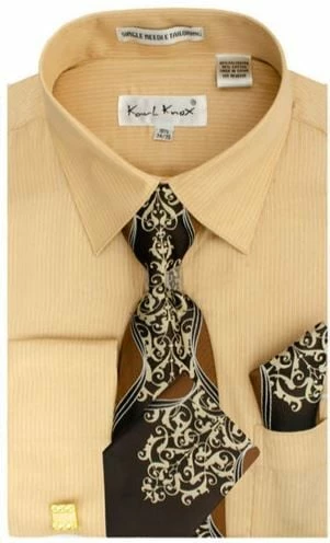 Karl Knox Men's French Cuff Shirt Set - Pinstripe Shirt 8 Karl Knox Men's French Cuff Shirt Set - Pinstripe Shirt - Image 6