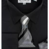 Karl Knox Men's French Cuff Shirt Set - Unique Striped Tie
