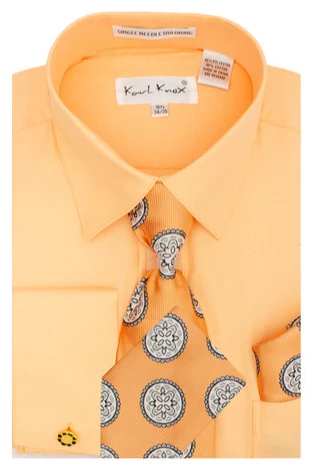Karl Knox Men's French Cuff Shirt Set - Flower Pattern 7 Karl Knox Men's French Cuff Shirt Set - Flower Pattern - Image 5