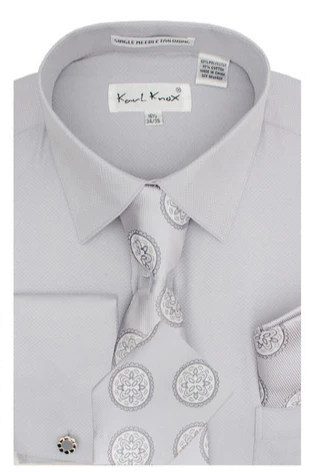 Karl Knox Men's French Cuff Shirt Set - Flower Pattern 4 Karl Knox Men's French Cuff Shirt Set - Flower Pattern - Image 2