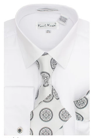 Karl Knox Men's French Cuff Shirt Set - Flower Pattern 6 Karl Knox Men's French Cuff Shirt Set - Flower Pattern - Image 4