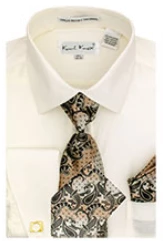 Karl Knox Men's French Cuff Shirt Set - Exciting Jacquard 6 Karl Knox Men's French Cuff Shirt Set - Exciting Jacquard - Image 4