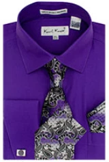 Karl Knox Men's French Cuff Shirt Set - Exciting Jacquard 8 Karl Knox Men's French Cuff Shirt Set - Exciting Jacquard - Image 6