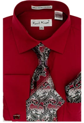 Karl Knox Men's French Cuff Shirt Set - Exciting Jacquard 10 Karl Knox Men's French Cuff Shirt Set - Exciting Jacquard - Image 8