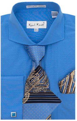Karl Knox Men's French Cuff Shirt Set - Wide Collar