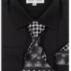 Karl Knox Men's French Cuff Shirt Set - Polka Dot -Empire Shop 4469 black