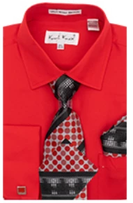 Karl Knox Men's French Cuff Shirt Set - Polka Dot 6 Karl Knox Men's French Cuff Shirt Set - Polka Dot - Image 4