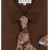 Karl Knox Men's French Cuff Shirt Set - Layered Patterns 1 Karl Knox Men's French Cuff Shirt Set - Layered Patterns -Empire Shop 4470dkbrown