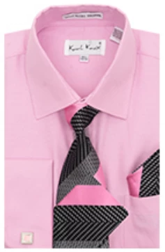 Karl Knox Men's French Cuff Shirt Set - Layered Stripes 6 Karl Knox Men's French Cuff Shirt Set - Layered Stripes - Image 4