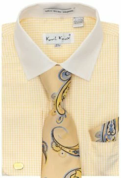 Karl Knox Men's French Cuff Shirt Set - Artistic Jacquard 13 Karl Knox Men's French Cuff Shirt Set - Artistic Jacquard -Empire Shop 4480 gold opt