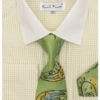 Karl Knox Men's French Cuff Shirt Set - Artistic Jacquard -Empire Shop 4480 ltolive
