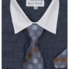Karl Knox Men's French Cuff Shirt Set - Polkadot 2 Karl Knox Men's French Cuff Shirt Set - Polkadot -Empire Shop 4481 navy