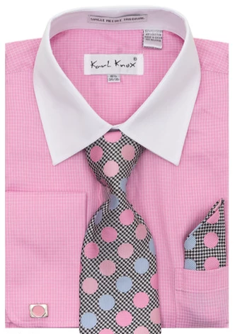 Karl Knox Men's French Cuff Shirt Set - Polkadot 5 Karl Knox Men's French Cuff Shirt Set - Polkadot - Image 3
