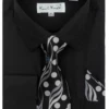 Karl Knox Men's French Cuff Shirt Set - Floral Dot -Empire Shop 4486black