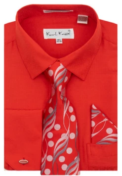 Karl Knox Men's French Cuff Shirt Set - Floral Dot -Empire Shop 4486fred